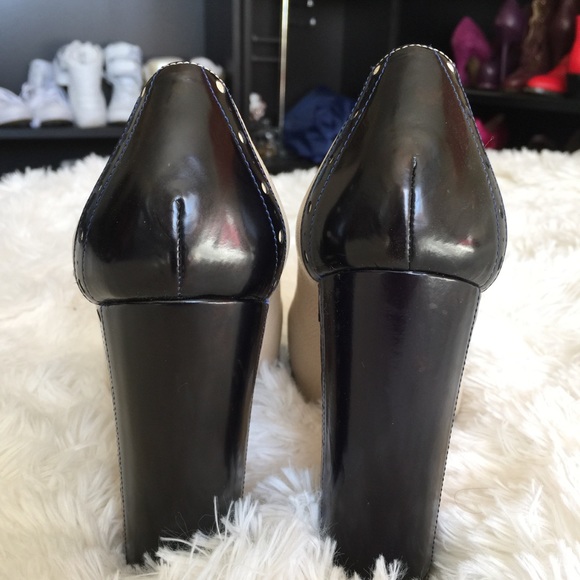 SOLD Marni navy beige leather spectator chunk - Picture 3 of 8